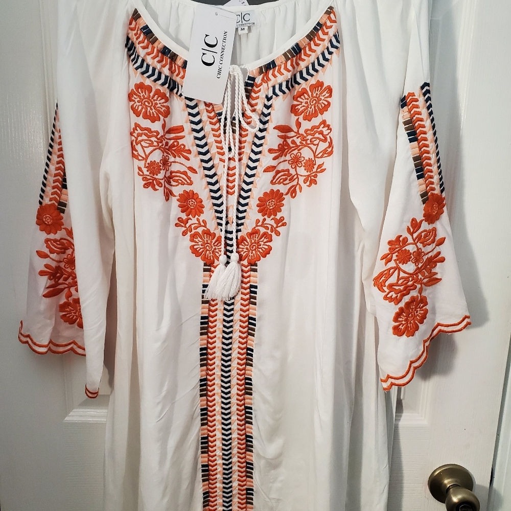 Fully embroidered knee length shirt